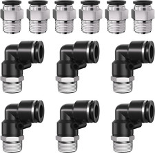 1/4 Push to Connect Fittings npt Thread to 3/8 Air Line quick Pneumatic Tubing