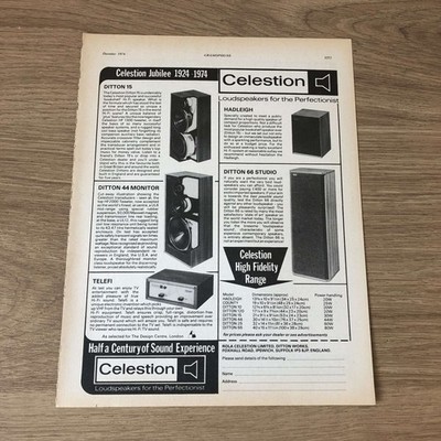 GRAM165 MAGAZINANZEIGE 11X8 CELESTION DITTON 66 STUDIO