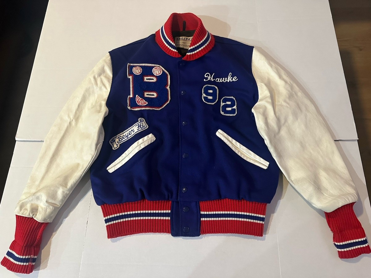 Vtg 1992 Delong Varsity High School Letterman Jacket Men's Size 40