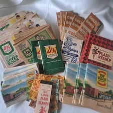 Vintage S&H Green Stamps Plaid Stamps Gold Bond Top Value  Huge Lot