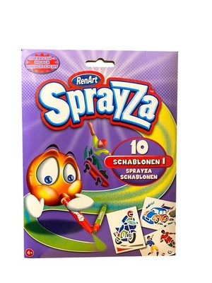 RenArt SprayZa Schablonen-Set | Nr. 1 | 10 Schablonen | Airbrush Pustestifte NEU