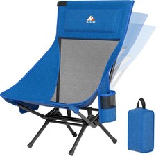 Armless Rocking Camping Chair for Adults, Portable Folding Outdoor Blue
