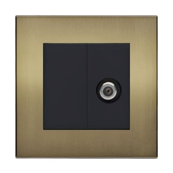 Retrotouch Aura BM13BB-ST1B SAT F-Connector Socket - Brushed Brass