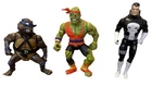 1980/90 Vintage Action Figure Lot (3): TMNT, Toxic Crusaders, Punisher