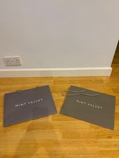 2 x MINT VELVET Gift Store Carrier Paper Bag GREY medium