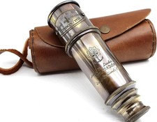 1920 Brass Maritime Vintage Telescope Handheld Pirate Spyglass W/Authentic Case