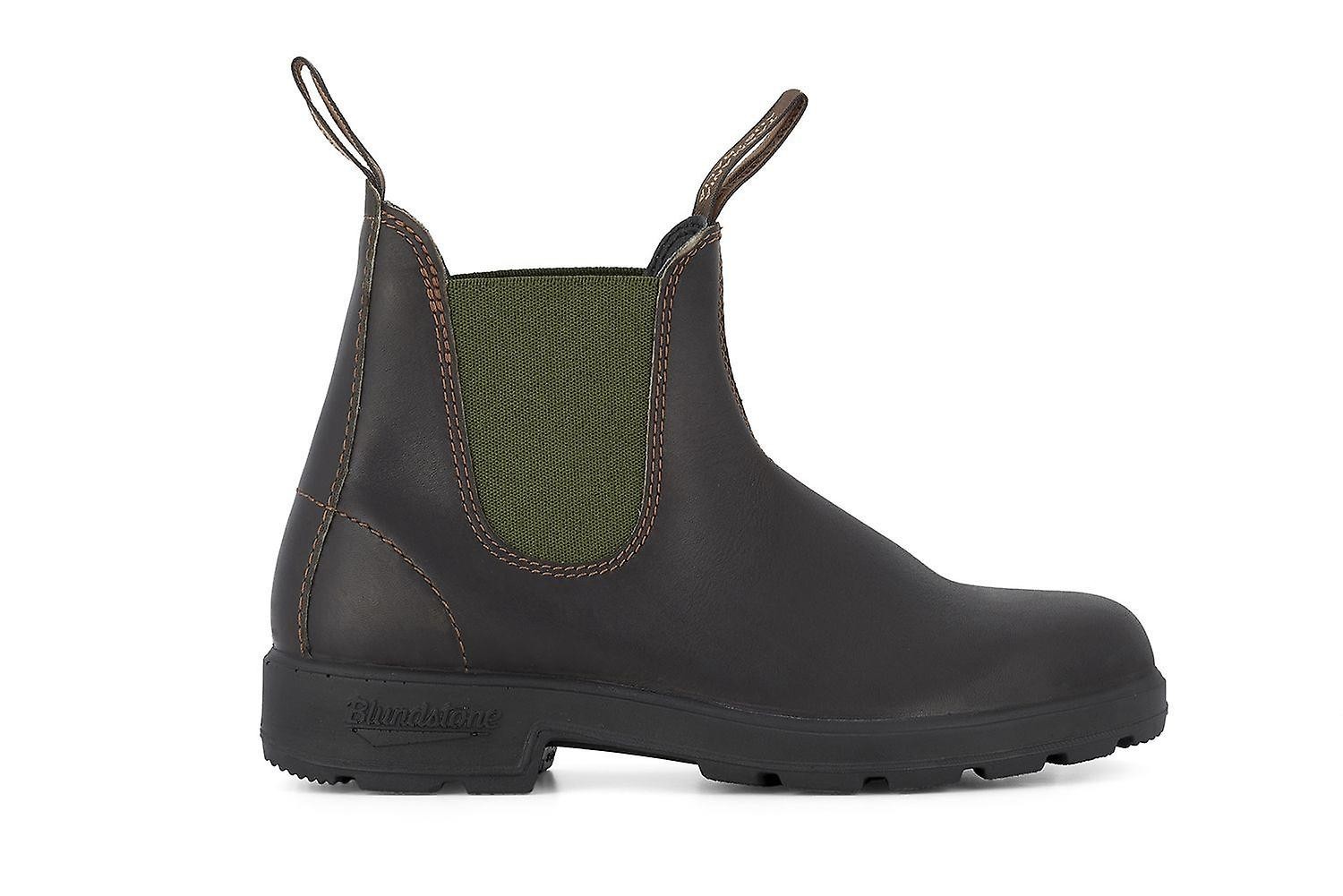Blundstone 519 Boots Unisex M5.5-W7.5 Green Leather Round Toe Chelsea RHS3782 image 2