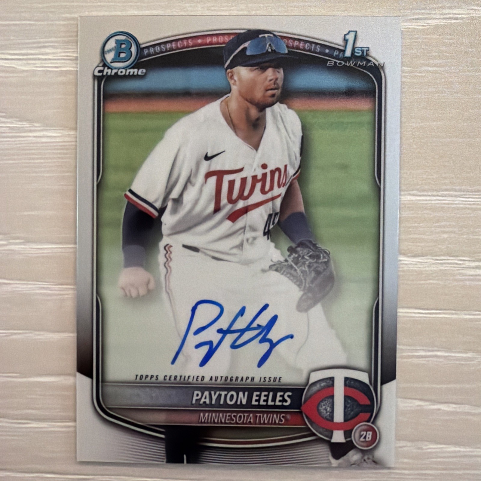 Payton Eeles 2025 1st Bowman Prospects Auto Chrome Minnesota Twins CPA-PE