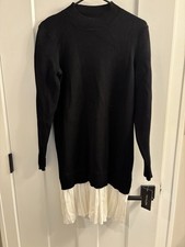 Two Taylor Long Sleeve Sweater Dresses On B&W And All grey Size Medium
