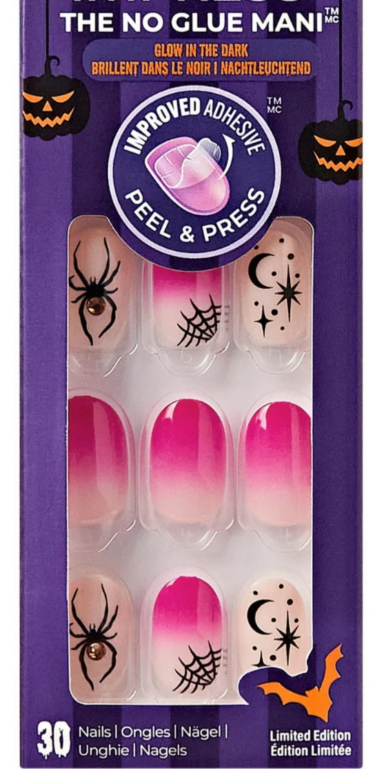 KISS IMPRESS FALSE PRESS ON NAILS NEW MY NIGHTMARE SHORT LENGTH ALMOND HALLOWEEN