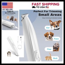 Dog Paw Trimmer for Grooming Around Eyes, Faces, Ears, Paws, Rump White