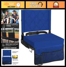Padded Bleacher Seats with Back Support  Cushion, Portable Folding Stadium Chai