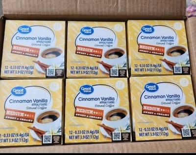 Great Value Cinnamon Vanilla Medium Roast Coffee K-Cup Pods, 72 Ct BB 7/2027
