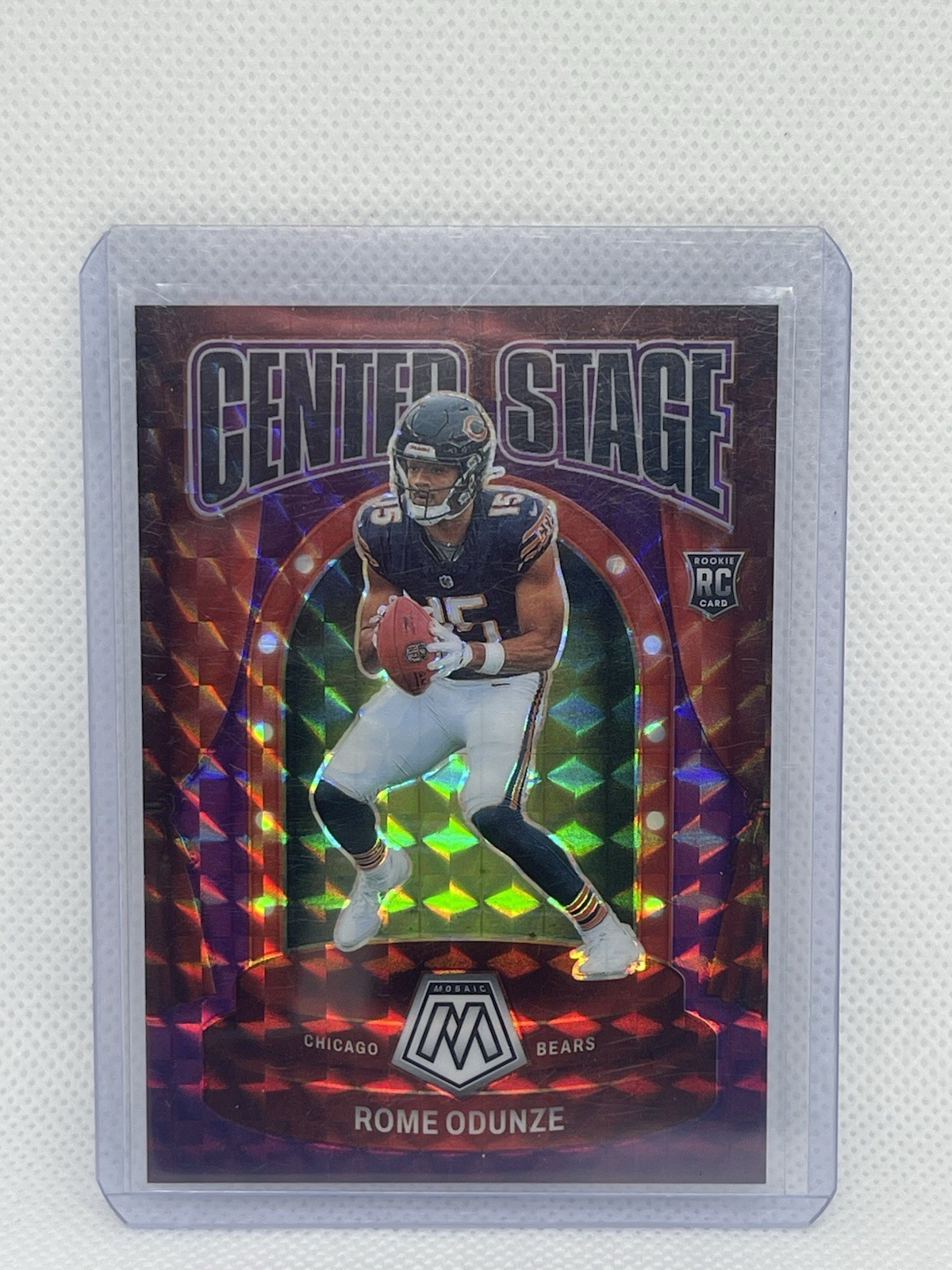 2024 Panini Mosaic Center Stage Purple Mosaic Prizm /49 Rome Odunze #1 (RC)