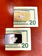 Vintage Michelin Man Money Clips Brushed Gold Finish and Brushed Steel Finish