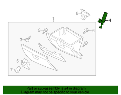 Mazda OEM 04-11 Rx-8 Glove Box-damper Shock Strut Fe016408xb for