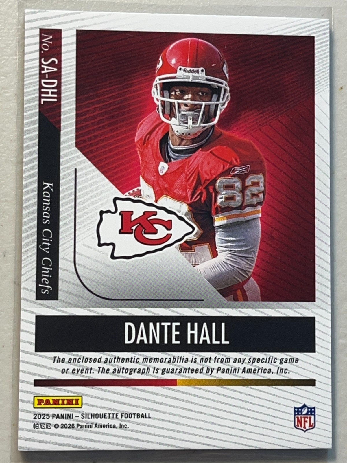 Dante Hall 2025 Panini Silhouette /10 Jumbo Patch Auto Autograph Jersey Chiefs view 2