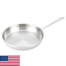 Amazon Basics Tri-Ply Stainless Steel Fry Pan 12 inch Induction Dishwasher Safe
