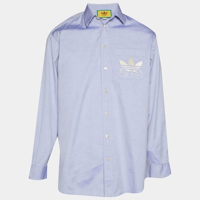 Gucci x Adidas Blue Cotton Long Sleeve Shirt S | eBay