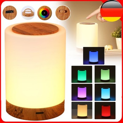 LED Nachttischlampe Dekoleuchte Nachtlicht RGB Farbwechsel Touch Stimmung light