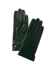 Bruno Magli Logo Cuff Cashmere-Lined Leather Gloves Women's