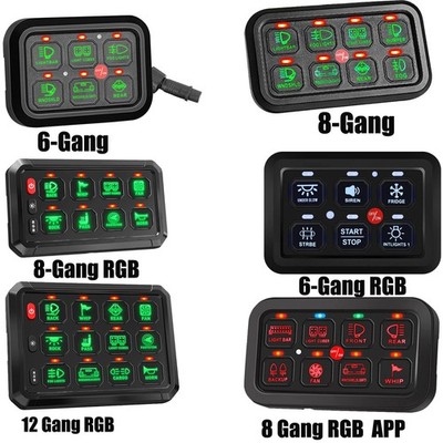 6/8/12Gang Schalttafel Touch Panel 12V-24V For Universal Auto Boot ATV Offroad