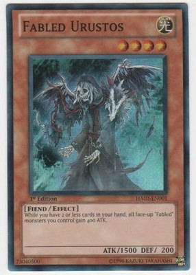 Fabled Urustos - HA03-EN001 - Super Rare - 1st Edition - Damaged