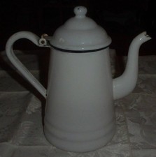 Vintage White Enamel Coffee Pot
