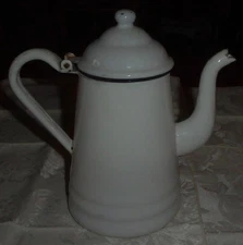 Vintage White Enamel Coffee Pot