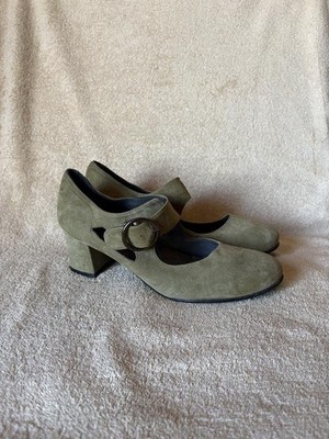 Women Nordic Shoe People Heels Khaki Suede 40