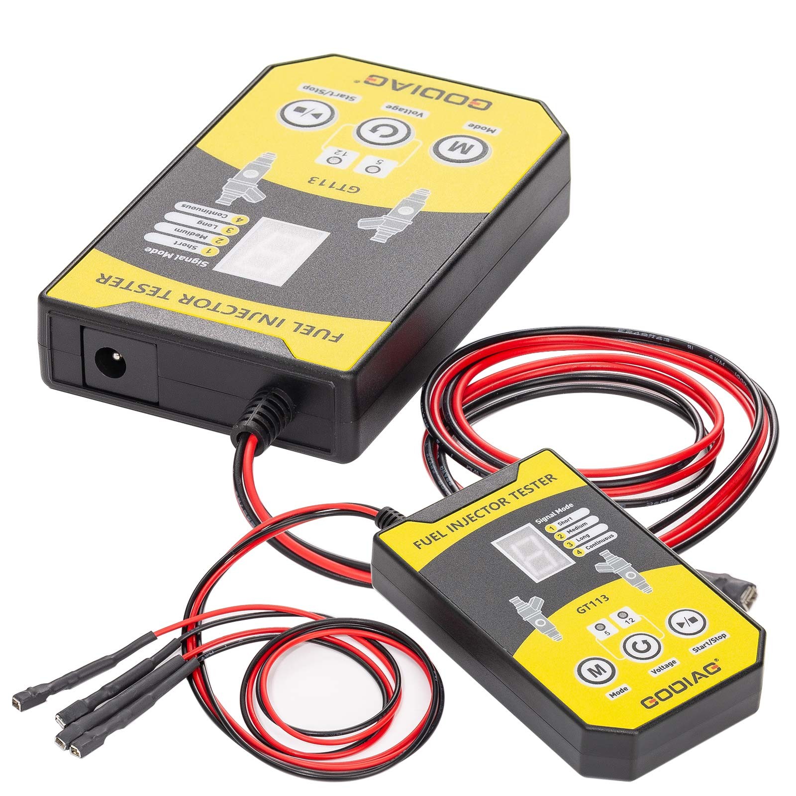 GODIAG GT113 Fuel Injector Tester&Cleaner with 6 Sizes of Adapters 8 Pulse Modes