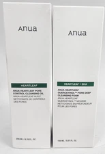 Anua Heartleaf Pore Control Cleansing Oil + Quercetinol Pore Deep Cleansing Foam