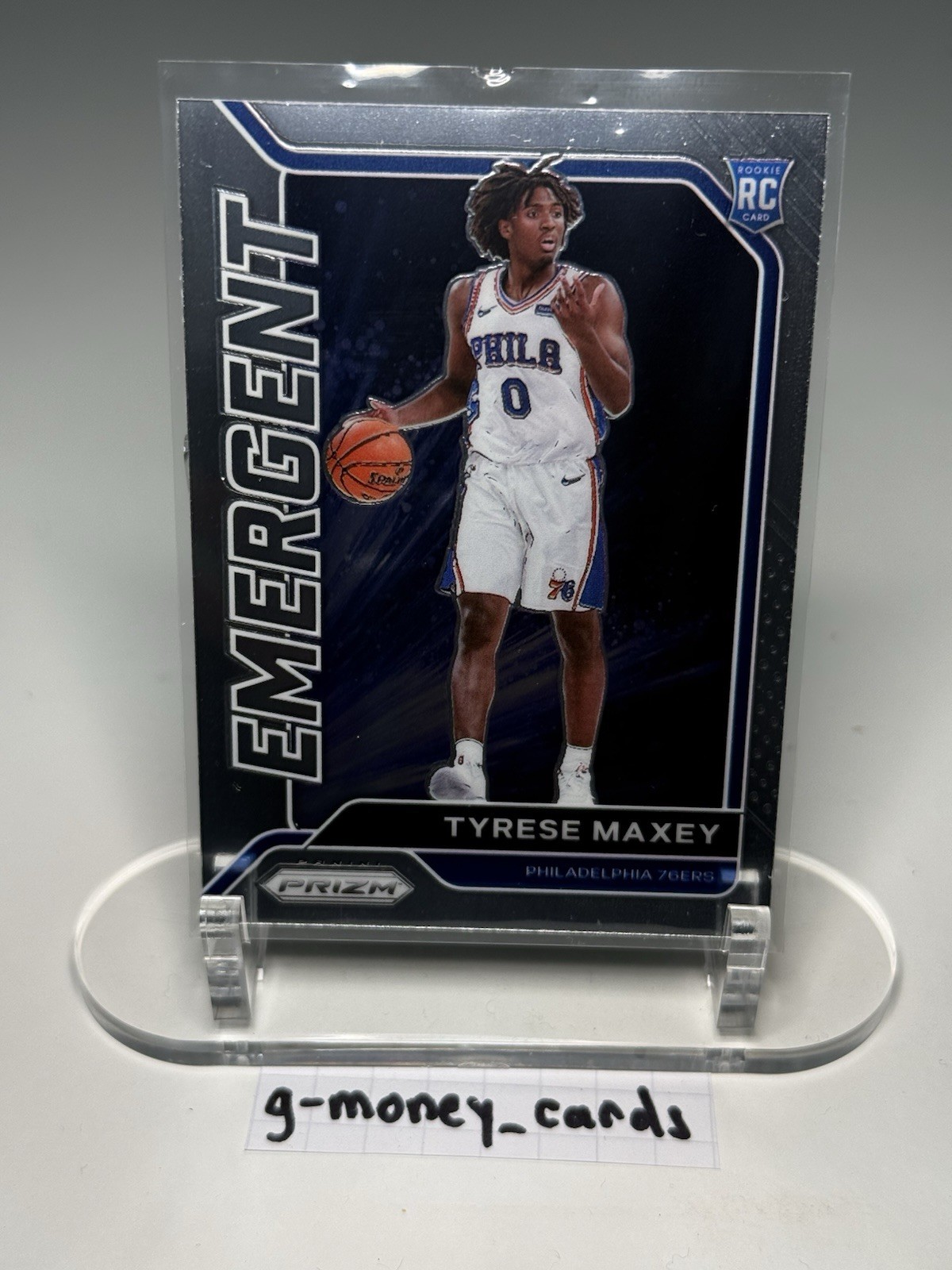 Tyrese Maxey 2020-21 Panini Prizm Emergent Base Rookie Card #24 76ers