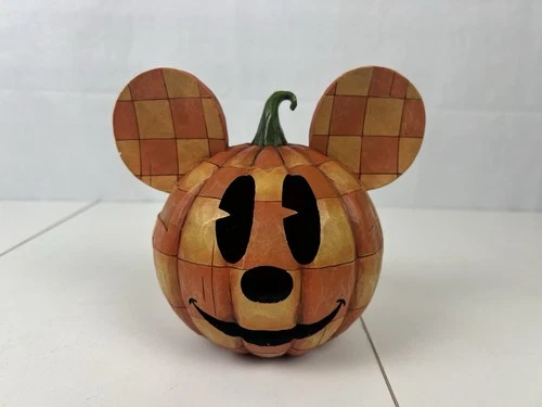Jim Shore Disney 'Happy Halloween' Mickey Mouse Pumpkin Tea Light Holder