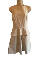 Banana Republic Women’s 4 Tall Peplum Fit&Flare Linen Blend Canvas Dress.SW3