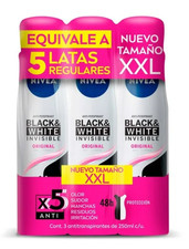 Antitranspirante Nivea Black And White Invisible Clear 3Pzas