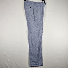 Bar III Men  s Slim Fit 100 Linen Suit Pants Blue 30W 32L New