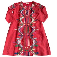 MDL Woman Multicolored, Embroidered, Lined, 3/4 Sleeve, Mini Dress- S