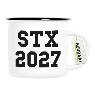 Emaille Tasse STX 2027 Abschluss Dänemark Geschenkidee STX 2027 Geschenk Präsent