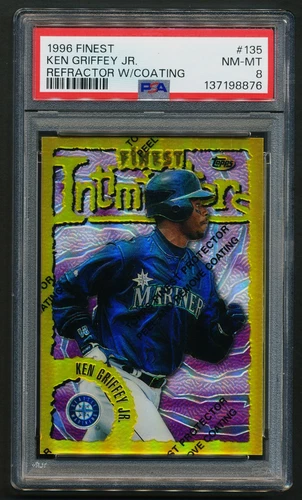 Ken Griffey Jr. 1996 Topps Finest Refractor w/ Coating #135 PSA 8 NM-MT