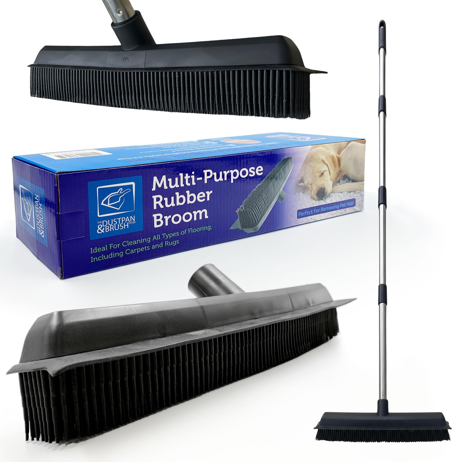 B&Q - Rubber Broom With Silicone Bristles For Pet Hair Removal - Image 2