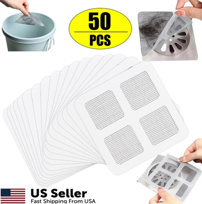 #ad #ad Disposable Shower Drain Hair Catcher Mesh Stickers Square Screen Easy to Install $7.27