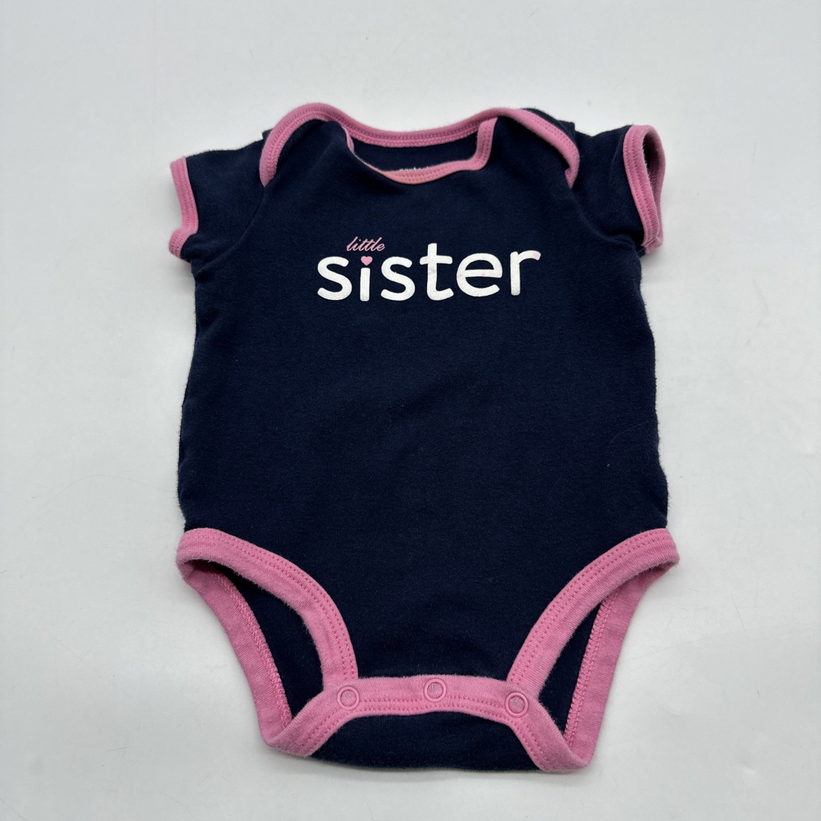Carters One Piece Youth Girl Size 3 M Blue & Pink Graphic Print Snap..#27752