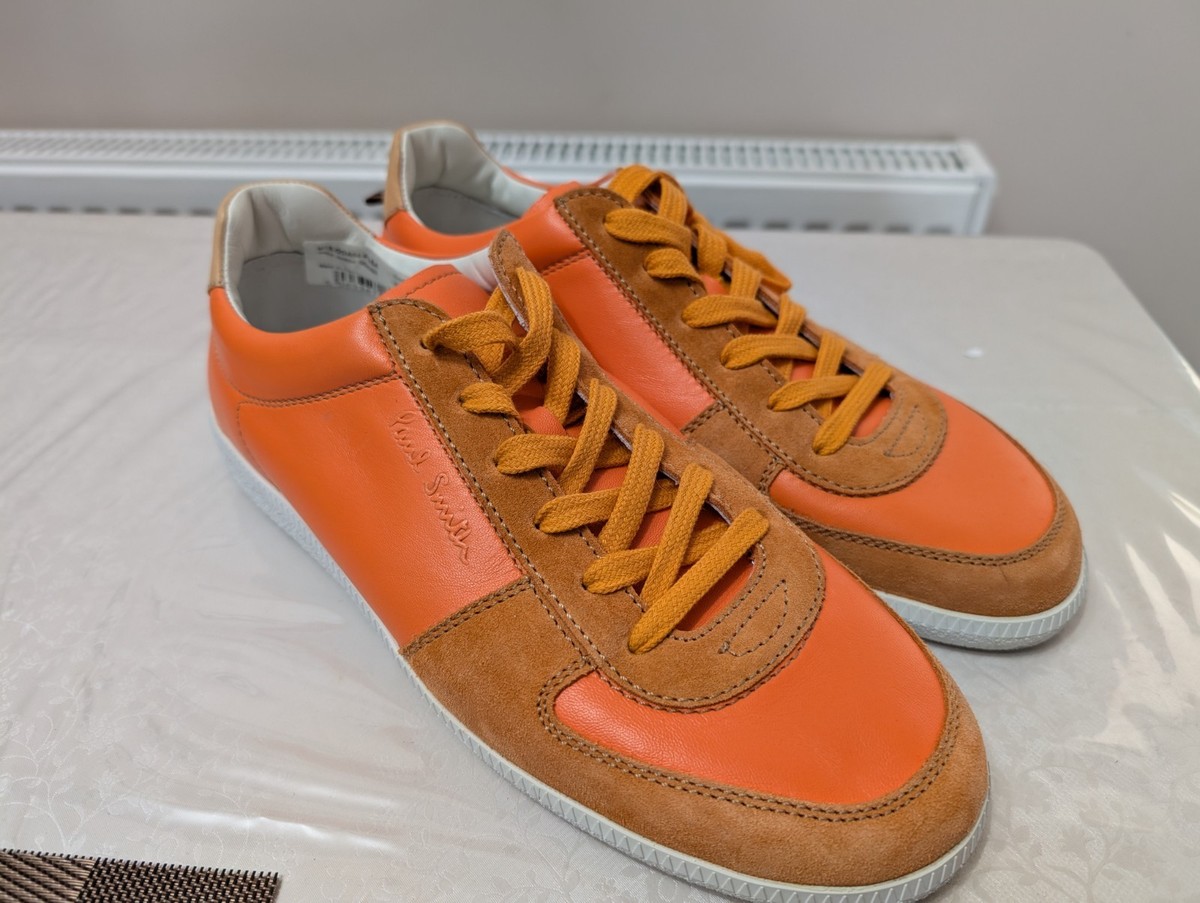 Paul Smith Mens Suede and Leather Lace Up Trainers in Orange UK 9 | eBay UK