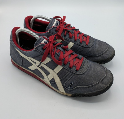 Onitsuka Tiger Ultimate 81 Sneakers Denim Blue Red White Men's Size 9 US