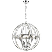 HäNgeleuchte Pendelleuchte Rund D: 52 Cm Chrom Kugelschirm Metall Glas Modern