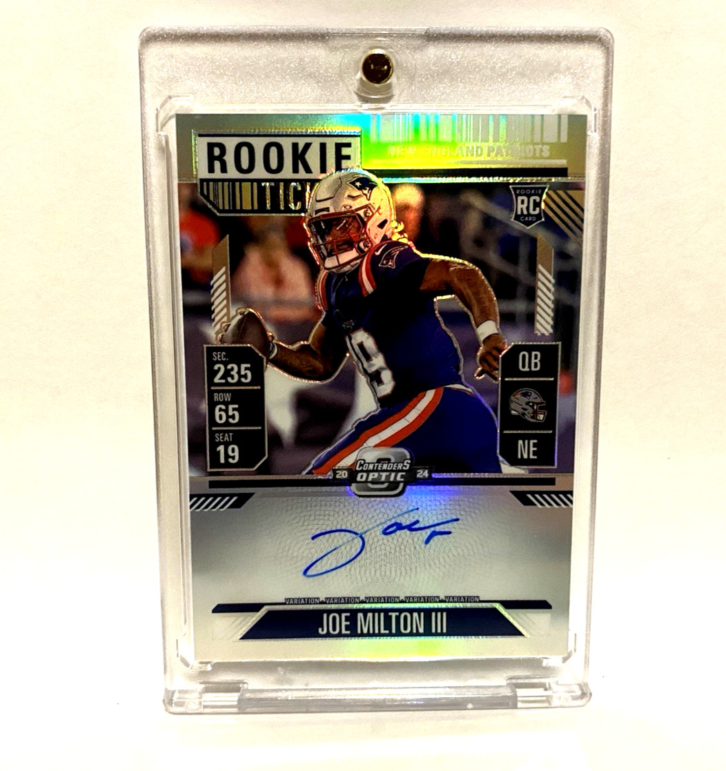 Joe Milton III 2024 Panini Contenders Optic Rookie Ticket On Card Auto RC HOLO