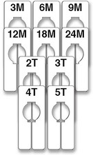 SSWBasics Rectangular Size Dividers - Infant/Toddler Variety Pack - 40 Total