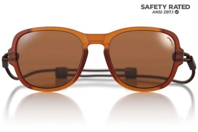 Ombraz Sunglasses Armless Teton Honey Frame Polarized Brown Lens