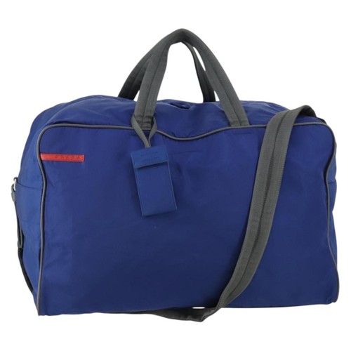 Prada Convertible Weekender Bag Tessuto Blue Nylon Travel Bag